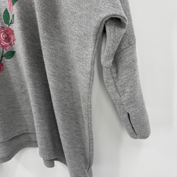 Lauren Moshi Wilma Oversized Pullover Hoodie Sword Heart Roses Bird Size XS/S - Picture 7 of 10